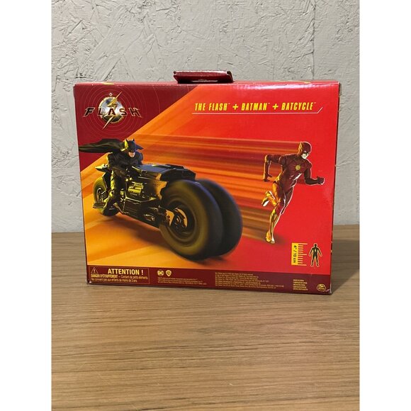 The Flash Movie Flash and Batman With Batcycle 3 Pack Figures Set Spin Master DC - Picture 3 of 3